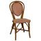 Parisian Rattan Chair in square burgundy/cream matte weave with a honey frame.