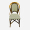 French Rattan chair in ivory/black