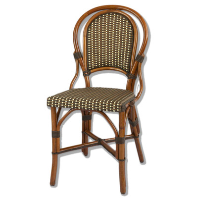 Marais Rattan Bistro Chairs Ivory/Brown/Bronze - (Set of 2)