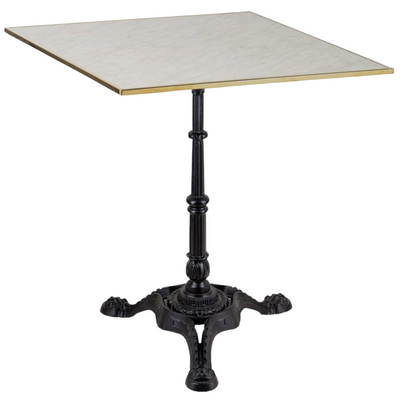 24" Square Genoa Bistro Table with 3 Prong Cast Iron Base