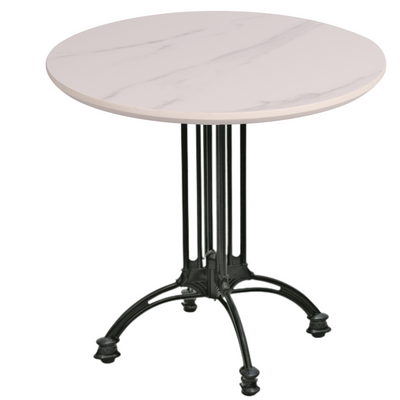 28" Solid Stone Bistro Table w/ 4-Prong Cast Iron Art Deco Base 