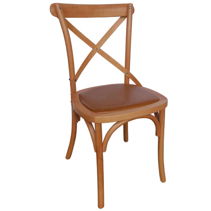  Wooden Crossback Bistro Chairs