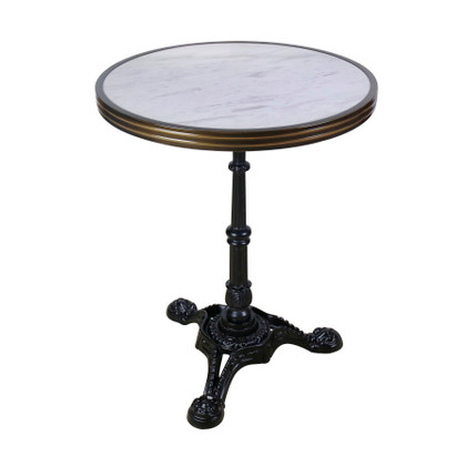 24" Marble top bistro table with cast iron base