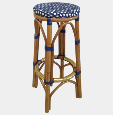 Backless rattan stool