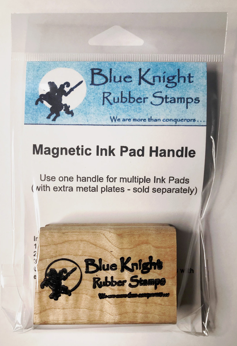 Magnetic Ink Pad Handle - Blue Knight Rubber Stamps