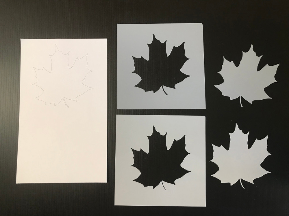 Maple Leaf Stencil & Stamp Thru Set - Blue Knight Rubber Stamps