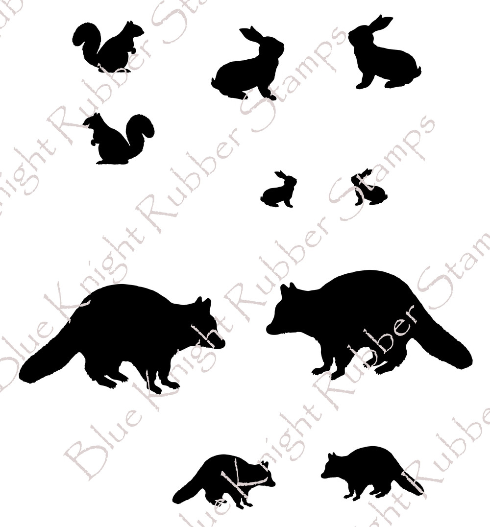 Forest Animals Raccoon Blue Knight Rubber Stamps forest-animals-raccoon-blue-knight-rubber-stamps