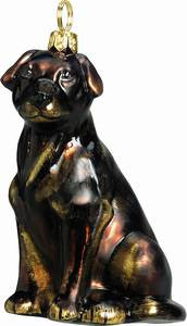 Chocolate Labrador Dog - Joy To The World Ornament