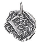 Waxing Poetic Sterling Silver Square Insignia Charm 'F'