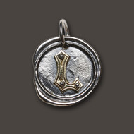 Waxing Poetic Silver Charm 'L' Rivet Insignia