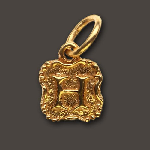 Waxing Poetic Gold Charm 'H' Crest Insignia