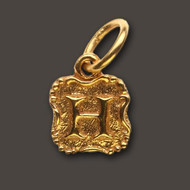 Waxing Poetic Gold Charm 'K' Crest Insignia