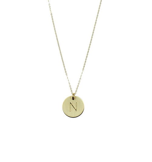 Nashelle Hand Stamped Gold ID 'Identity' Necklace 'B'