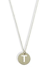 Nashelle Gold Initial Punch Out 'Identity' Necklace 'H'