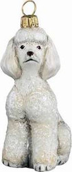 Toy Poodle White Dog - Joy To The World Ornament