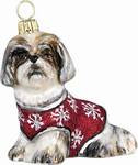 DIVA DOG Shih Tzu Brown & White - Joy To The World Ornament