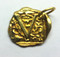 Waxing Poetic Gold Square Insignia Charm 'V'