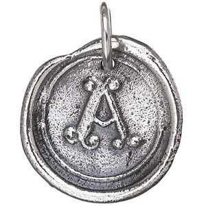 Waxing Poetic Silver Charm Round 'R' Insignia