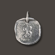 Waxing Poetic Silver Charm 'F' Baby Insignia
