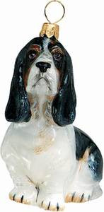 Basset Hound Sitting Dog - Joy To The World Ornament