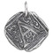 Waxing Poetic Sterling Silver Square Insignia Charm 'A'