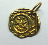 Waxing Poetic Gold Square Insignia Charm 'O'