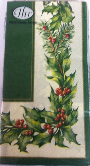Ideal Home Range Green Christmas Garland Paper Guest Towels