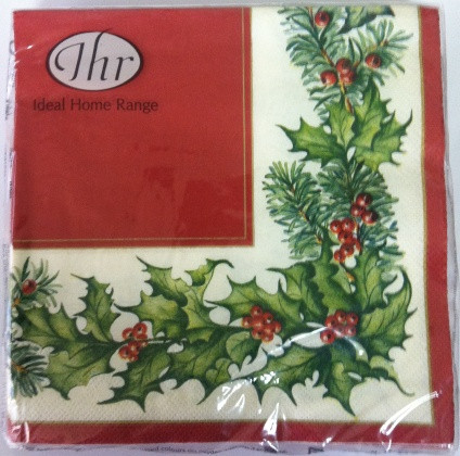 Ideal Home Range Red Christmas Garland Paper Napkins