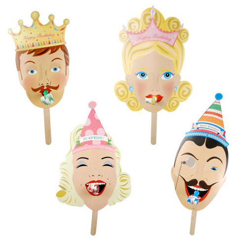 Glitterville Party Mask Set of Four
