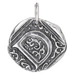 Waxing Poetic Sterling Silver Square Insignia Charm 'D'