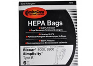 EnviroCare Simplicity Type B Riccar HEPA Vacuum Bags 6 Pack