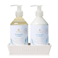 Thymes Washed Linen Sink Set Hand Wash and Lotion