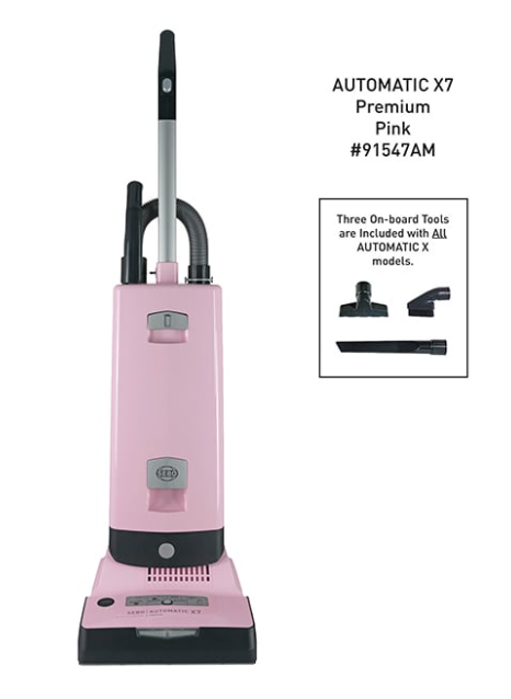 SEBO Automatic X7 Premium Pastel Pink Upright Vacuum Cleaner 91547AM