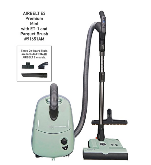SEBO Airbelt E3 Premium Canister Vacuum Pastel Mint with ET-1 Power Head (91651AM)