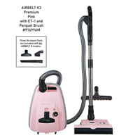 SEBO Airbelt K3 Pastel Pink Canister Vacuum with Power Head 91699AM