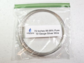 10 gauge 9999 Pure Silver Wire 72" Length