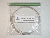 14 gauge 9999 Pure Silver Wire 120" Length
