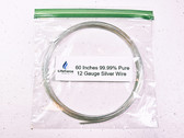 12 gauge 9999 Pure Silver Wire 60" Length