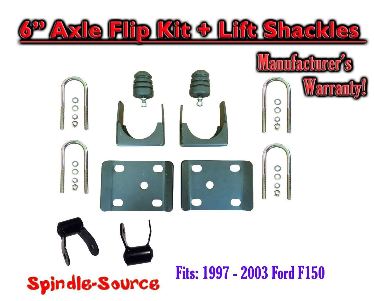 Crown Suspension 1997-2003 F150 V8 3//4 Lowering Drop Kit Coil Shackle Hanger