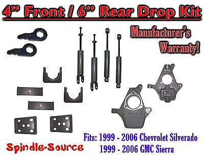 1999 07 Chevrolet Silverado Gmc Sierra 1500 4wd 4 6 Drop Kit Shocks Spindle Source