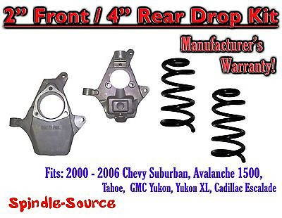 00 06 Chevy Gmc Tahoe Yukon Avalanche Escalade Suburban 2 4 Drop Kit Spindle Source