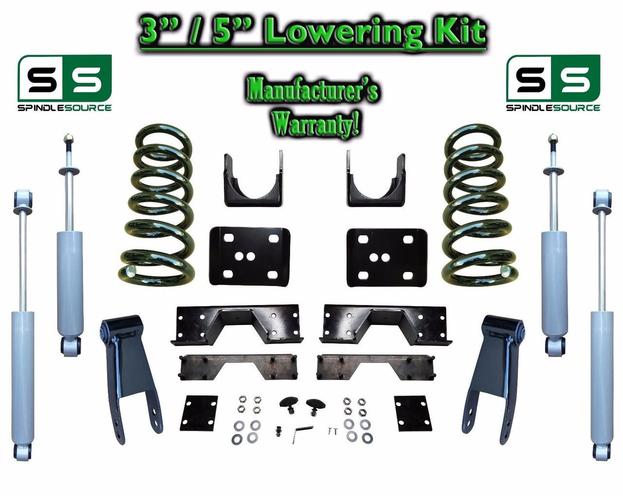 2002 2008 Dodge Ram 1500 V8 3" / 5" Lowering Drop Kit 2WD Coils Flip