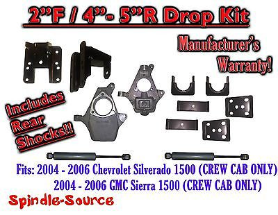 04 06 Chevy Silverado Gmc Sierra Crew Cab 2 4 2 5 Drop Kit Shocks Spindle Source