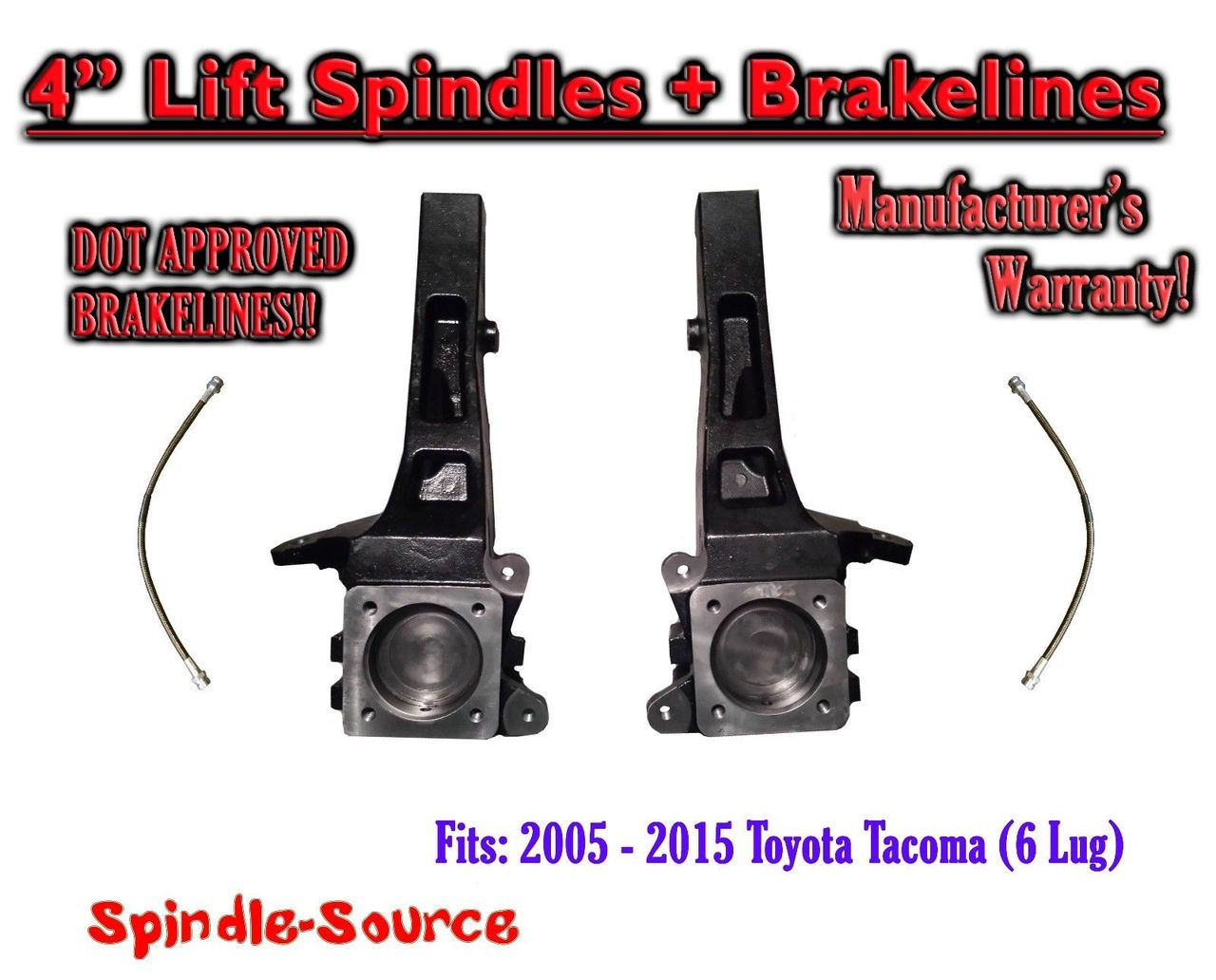 2005 2018 Toyota 6 Lug / Prerunner 4" inch Lift Spindles