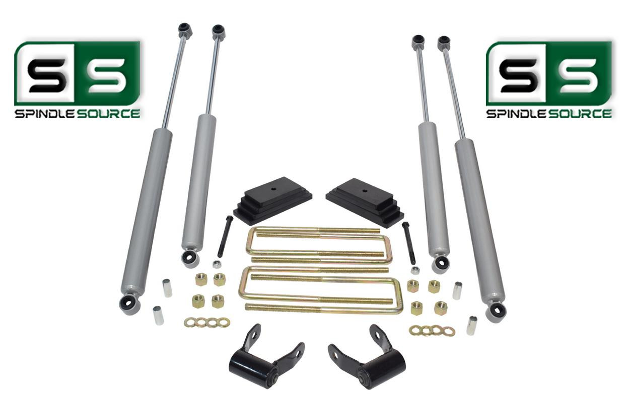 2"/1.5" LEAF PACK SHACKLE 4 SHOCKS LIFT KIT FITS 19992004 FORD F250/F350 4WD SpindleSource