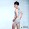 Breathable pullover chest binder gray side