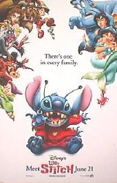 LILO & STITCH original issue rolled double sided Advance B 1-sheet movie poster