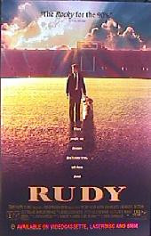 RUDY original issue rolled Video 1-sheet movie poster