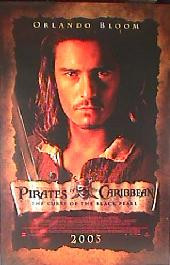 PIRATES OF THE CARIBBEAN original issue rolled 1-sheet movie poster of Orlando Bloom