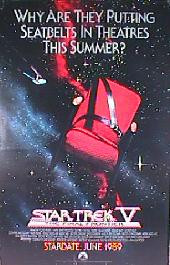 STAR TREK V original issue rolled Advance 1-sheet movie poster